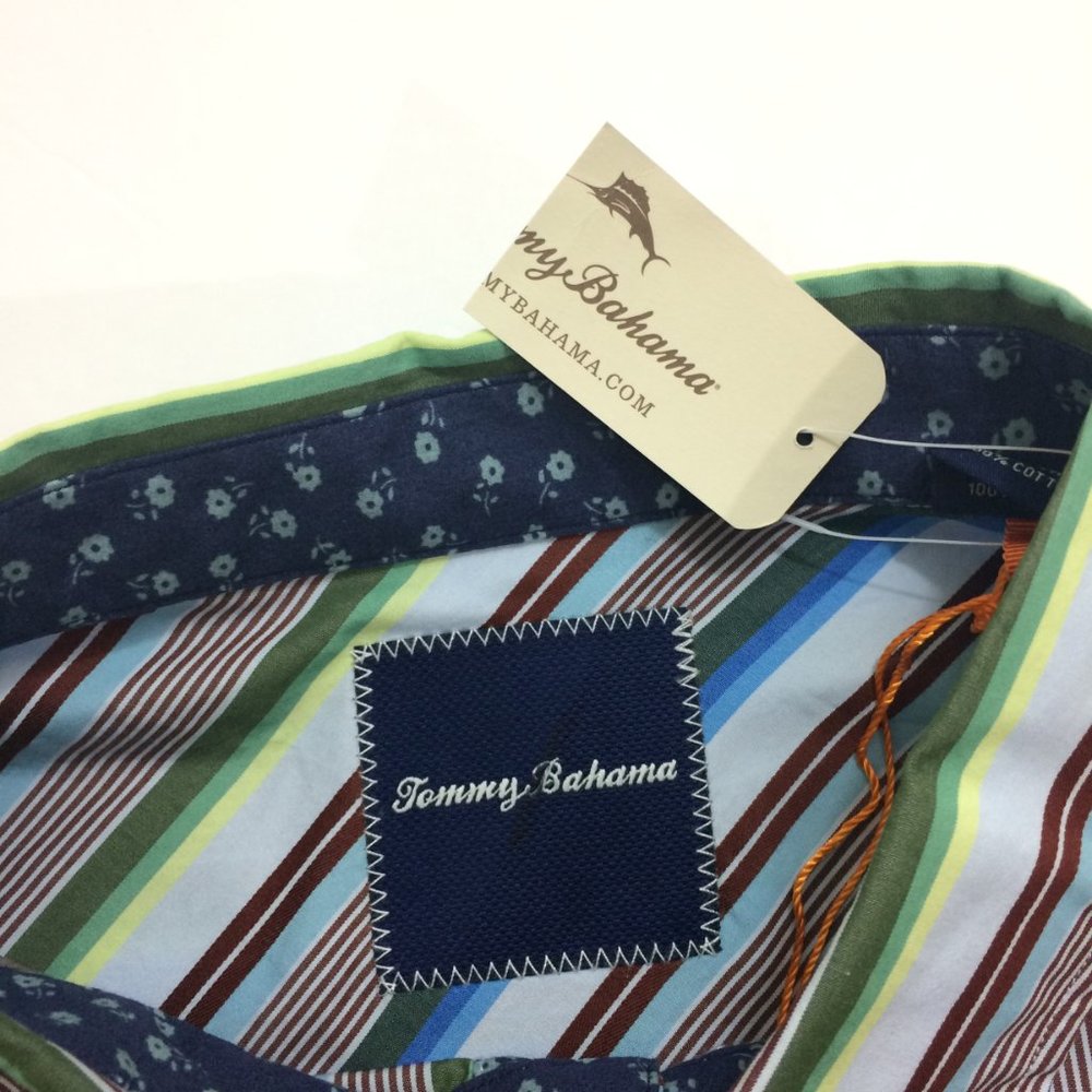 Tommy Bahama Mens Shirt Bravo Sunset Surf Stripes - Picture 10 of 16